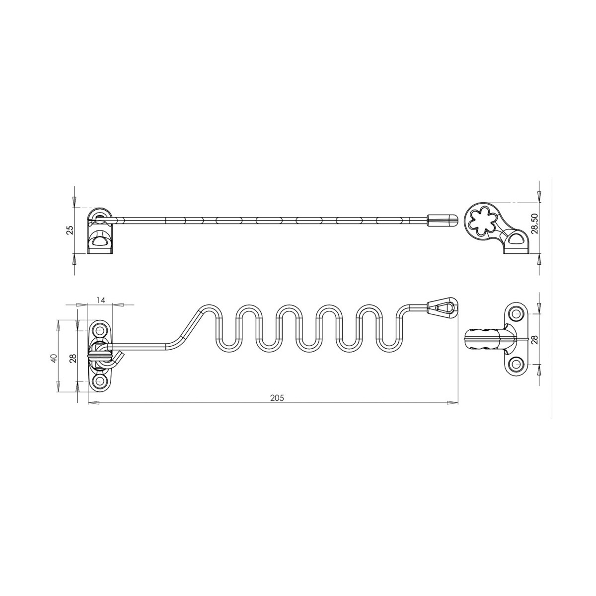 Entrebâilleur de fenêtre - 1 à 2 vantaux - Sairpentin