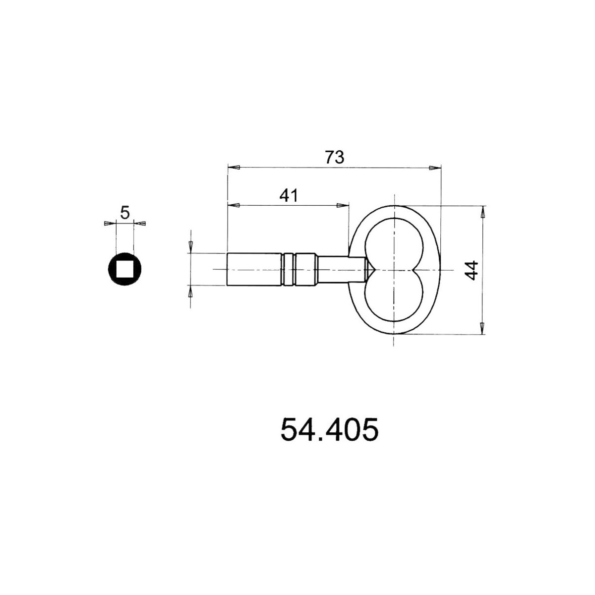 Clé technique à carré Femelle de loqueteau ou radiateur