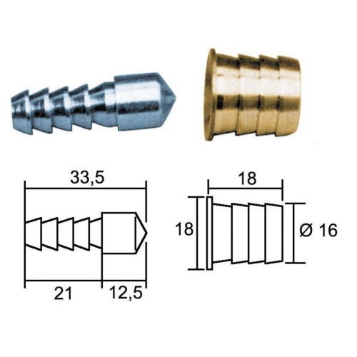 Renfort de paumelles ténon + bague