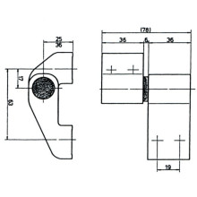 Paumelle 2 lames aluminium