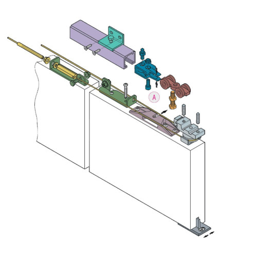 Système pour ouverture de porte simultanée à double vantail 80/120kg - KOBLENZ