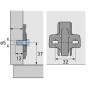Embase cruciforme a visser SENSYS et INTERMAT - HETTICH