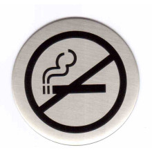 Plaque signalétique ronde inox "NON FUMEUR" - KOUPTOL
