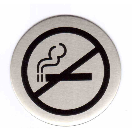 Plaque signalétique ronde inox "NON FUMEUR" - KOUPTOL