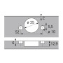 Charniére à boitier Sensys 8639i W45 angle d'ouverture 95° - HETTICH