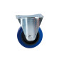 Roulette sur platine rectangulaire caoutchouc bleu - AVL