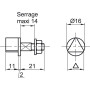 Triangle de 14 mm pour fouillot