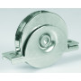 Roue pour portail coulissant 1 roulement avec support gorge ronde - IBFM