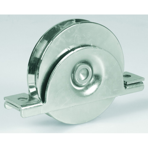 Roue pour portail coulissant 1 roulement avec support gorge ronde - IBFM