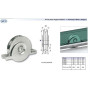 Roue pour portail coulissant monture à support intérieur 1 roulement gorge V - IBFM