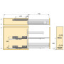 Coulisse à sortie totale pour tablette bois 30KG V6 Silent 500 mm - HETTICH