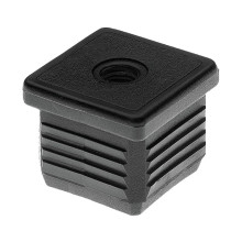 Embout à ailettes tube carré percé fileté M10 - GEMPLAST