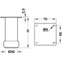 Pied de meuble aluminium rond réglable - HAFELE