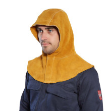 Cagoule de soudeur en cuir