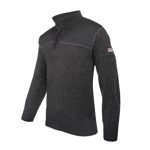 Pull de travail col montant zip noir - CONCEPT BONNEMAILLE