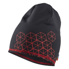Bonnet polaire hexagone noir/rouge TU 