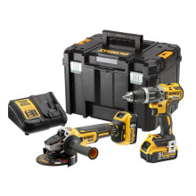 Kit 2 outils Perceuse-visseuse et meuleuse 18V 2x 5.0Ah DEWALT