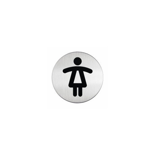 Pictogramme acier brossé inoxydable WC Femmes