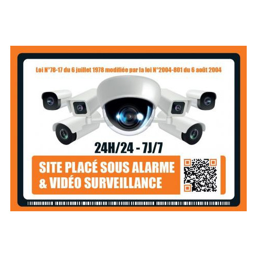 Sticker autocollant dissuasif Site placé sous alarme & Vidéo