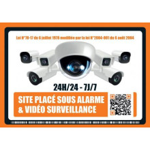 Sticker autocollant dissuasif "Site placé sous alarme & Vidéo surveillance"