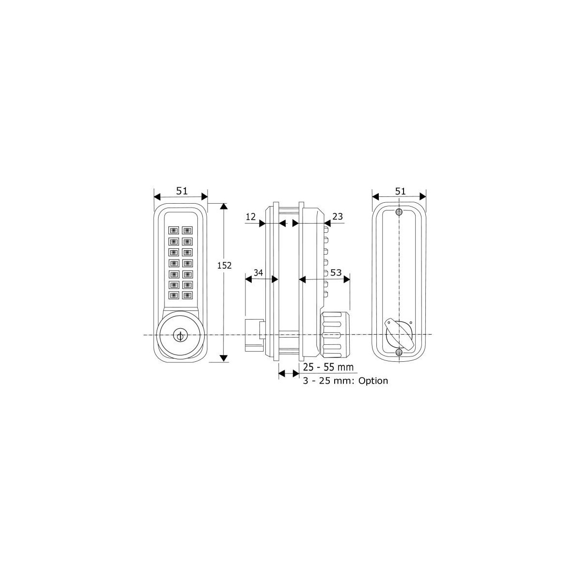 Serrure à code UNICODE Série 2200