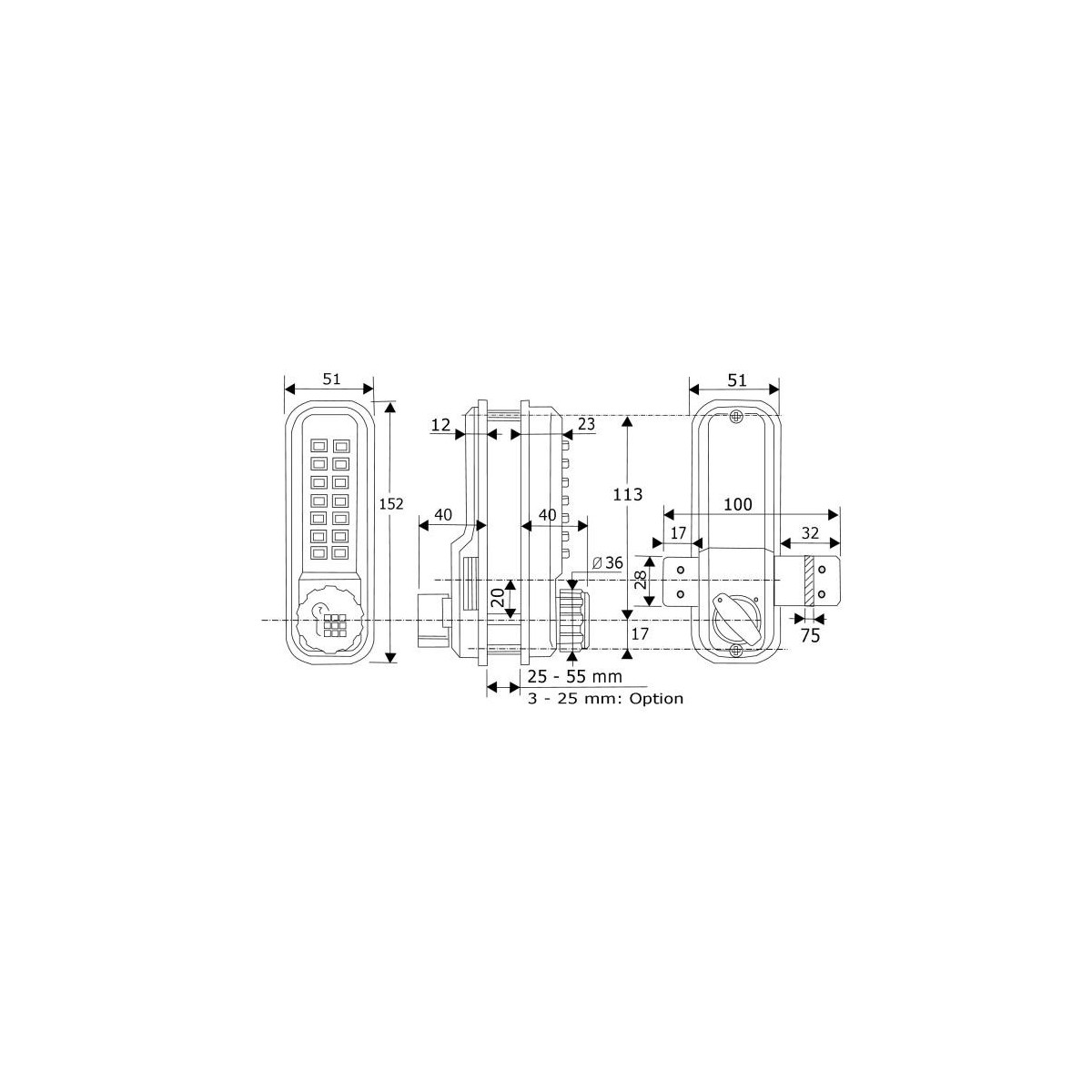 Serrure à code UNICODE Série 4230