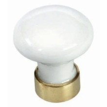 Bouton de tiroir porcelaine - Laiton - Blanc - MERIGOUS