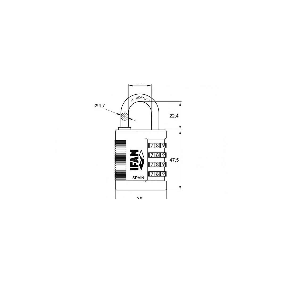 Cadenas à combinaison avec clé passe IFAM R4MK