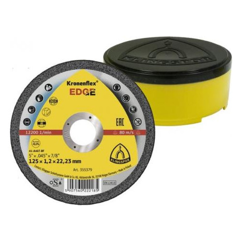 Disques à tronçonner Acier/Inox/Alu Ø125 mm épaisseur 1,2 mm EDGE spécial KLINGSPOR