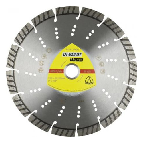 Disque diamant à tronçonner pour béton DT612UT Supra KLINGSPOR