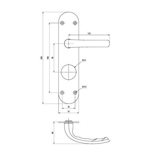 Demi-ensemble poignée de porte 12085/1 - DEVISMES
