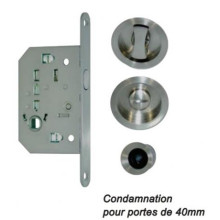 Kit condamnation (sans voyant) inox pour porte coulissante - EUROWALE