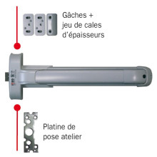 Barre anti-panique PUSH IDEA 2 ou 3 points modulaire - NON COUPE-FEU