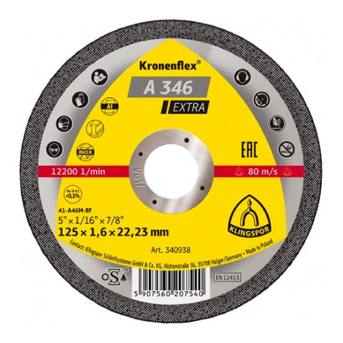 Disque à tronçonner Ø125 mm acier inox A346