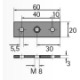 Platine de fixation avec filetage M8 - HETTICH