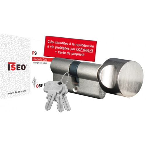 Cylindre de serrure ISEO F9 à bouton