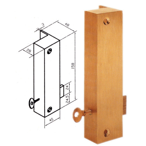 Serrure N.8 - 004 - FINITION - Bronze, DESIGNATION - Sans ressort, MAIN - Droite