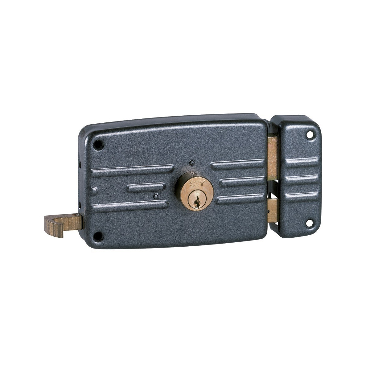 Verrou de sûreté en applique pour porte en bois - 3 pênes - aluminium TESA  Sécurité