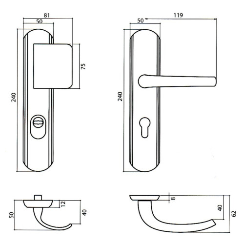 Ensemble de poignées de porte de sécurité SECUMAX - ASSA ABLOY BEZAULT
