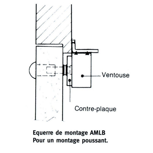 Equerre de fixation pour ventouse en applique 600 kg - INTEGRAL SYSTEME