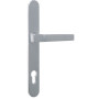 Ensemble de poignées de porte pour porte métallique sur plaque étroite clé i saillie réduite